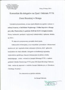 Zjazdu Oddziału PTTK Ziemi Brzeskiej w Brzegu